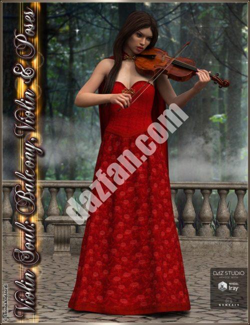 [daz姿势] 小提琴灵魂阳台，小提琴和姿势创世纪3女性(s)-DAZ爱好者