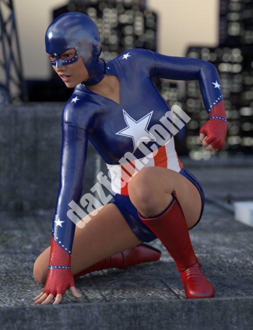 [daz服装] 创世纪3女性版全美国英雄-DAZ爱好者