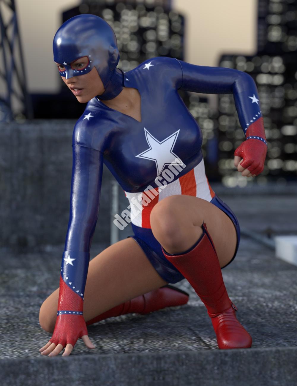 [daz服装] 创世纪3女性版全美国英雄-DAZ爱好者
