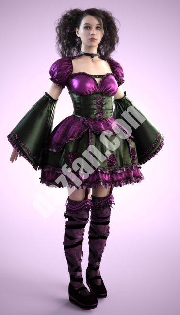 [daz服装] 洛丽塔哥特创世纪3女-DAZ爱好者