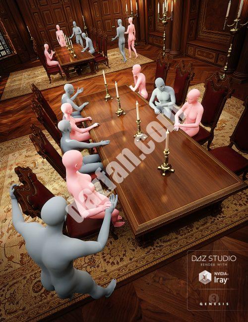 [daz姿势] 巴洛克宏伟对话姿态-DAZ爱好者