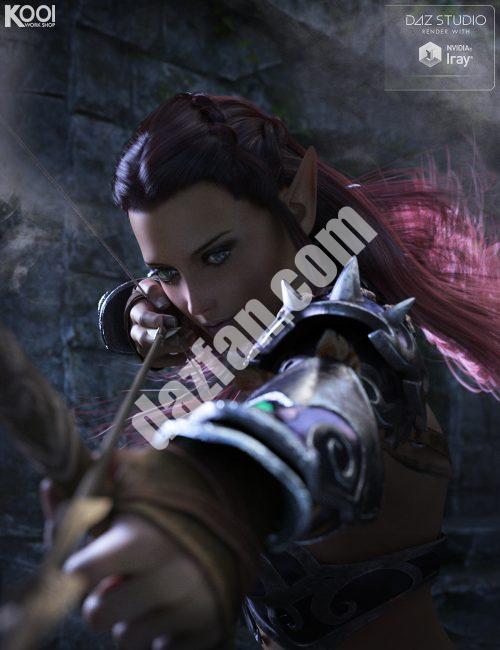 [daz服装] 创世纪3女性精灵盔甲套装-DAZ爱好者