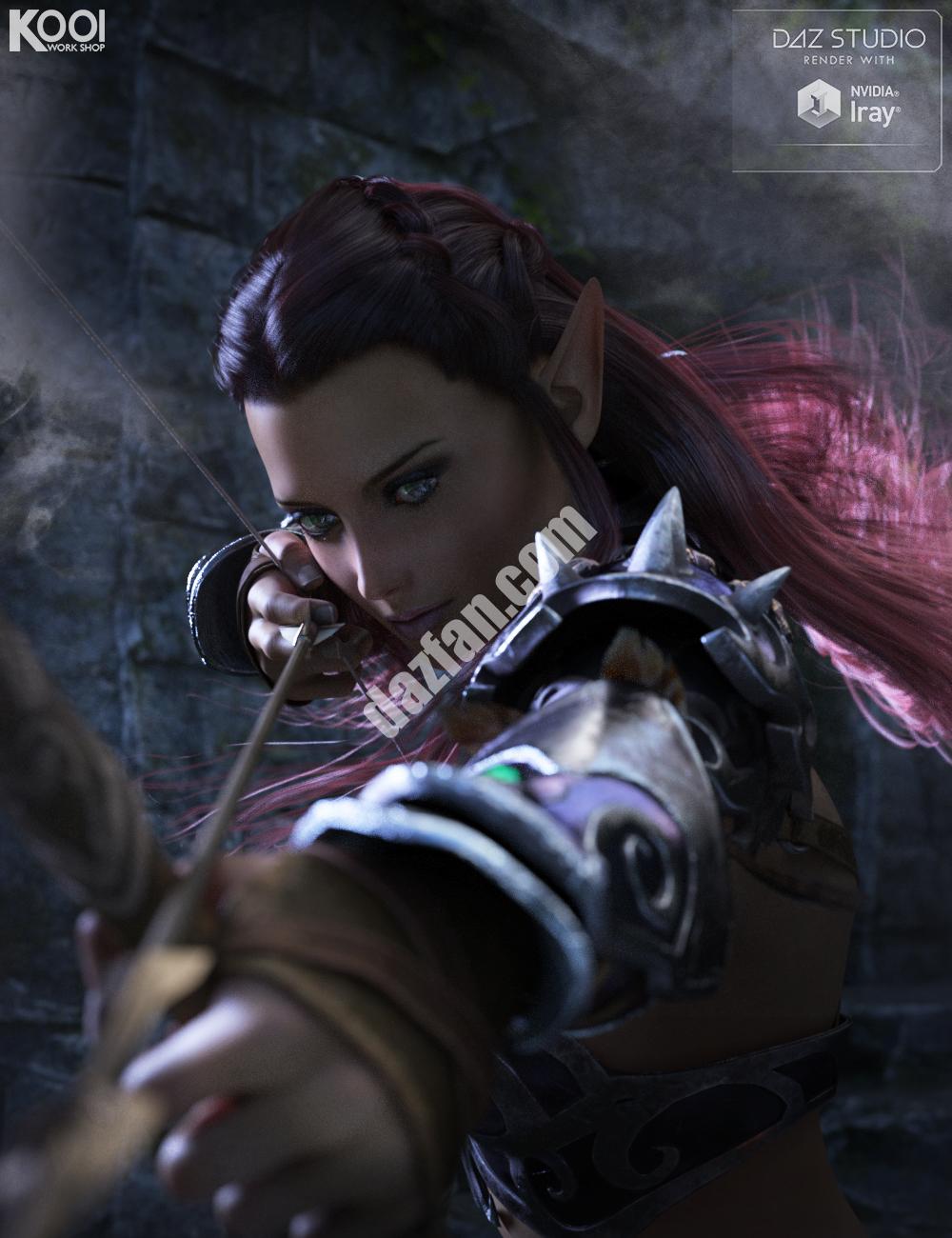 [daz服装] 创世纪3女性精灵盔甲套装-DAZ爱好者