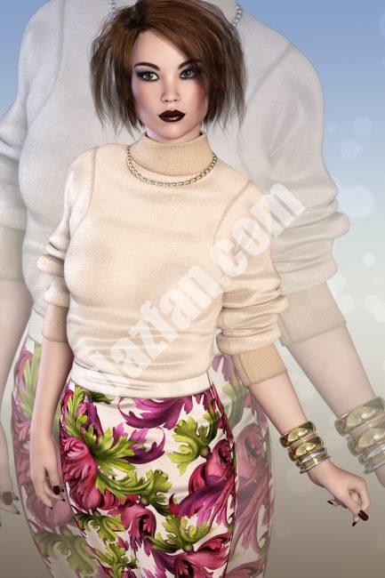 [daz服装] Sublime Couture秋季套装Genesis 3女款-DAZ爱好者