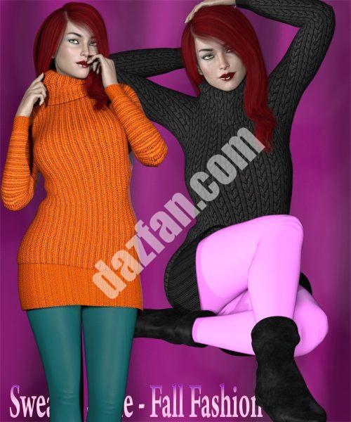 [daz服装] 毛衣款式-秋季时尚G3F-DAZ爱好者