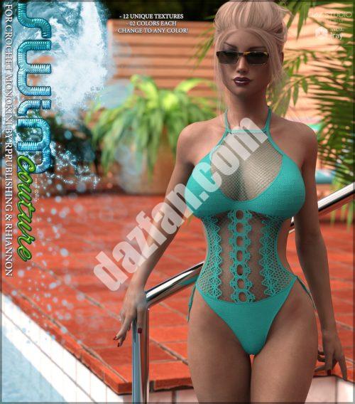 [daz服装] 游泳高级定制钩针比基尼G3-DAZ爱好者