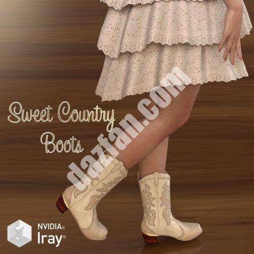 [daz服装] 甜美乡村靴G3-DAZ爱好者