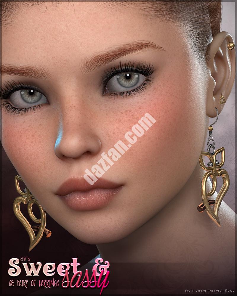 [daz服装] SVs甜美时髦耳环G3-DAZ爱好者