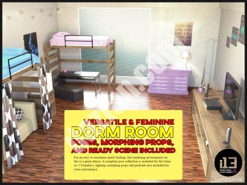 [daz姿势] i13 宿舍房间，适用于Genesis 3女性角色的各种姿势。-DAZ爱好者
