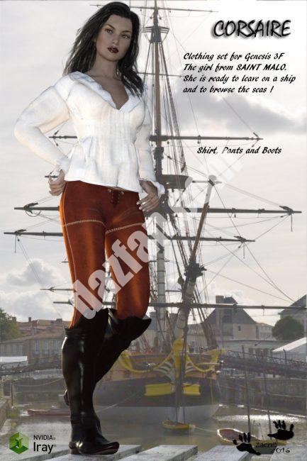 [daz服装] G3F的海盗号-DAZ爱好者
