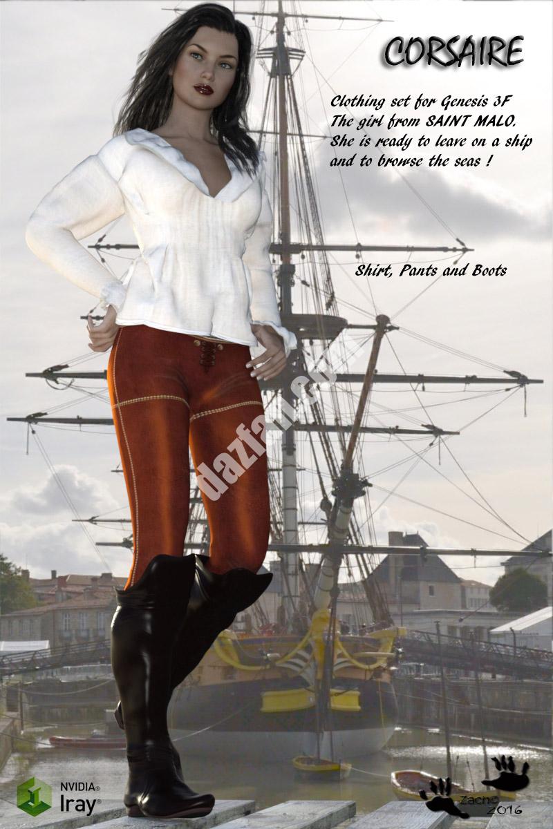 [daz服装] G3F的海盗号-DAZ爱好者