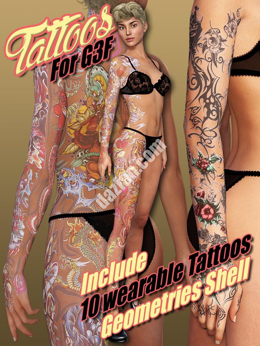 [daz服装] G3女性纹身-DAZ爱好者