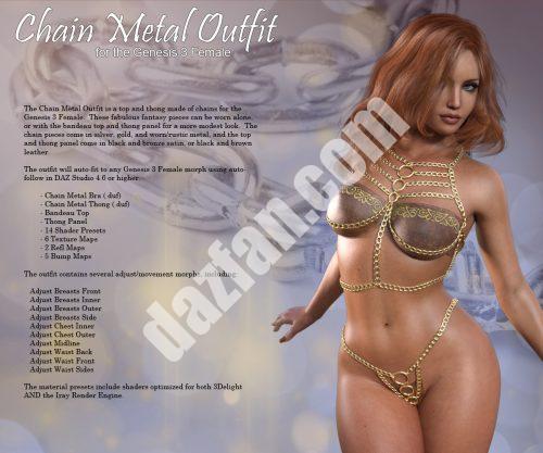 [daz服装] 链条金属装备-DAZ爱好者