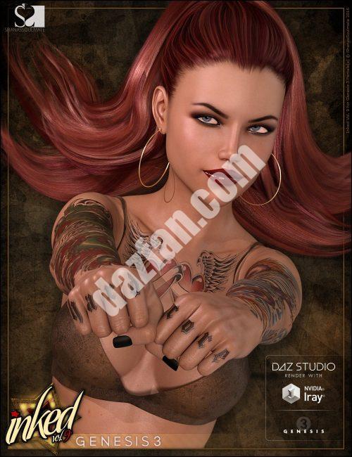 [daz角色] Inked Vol 9 for Genesis 3 Females-DAZ爱好者