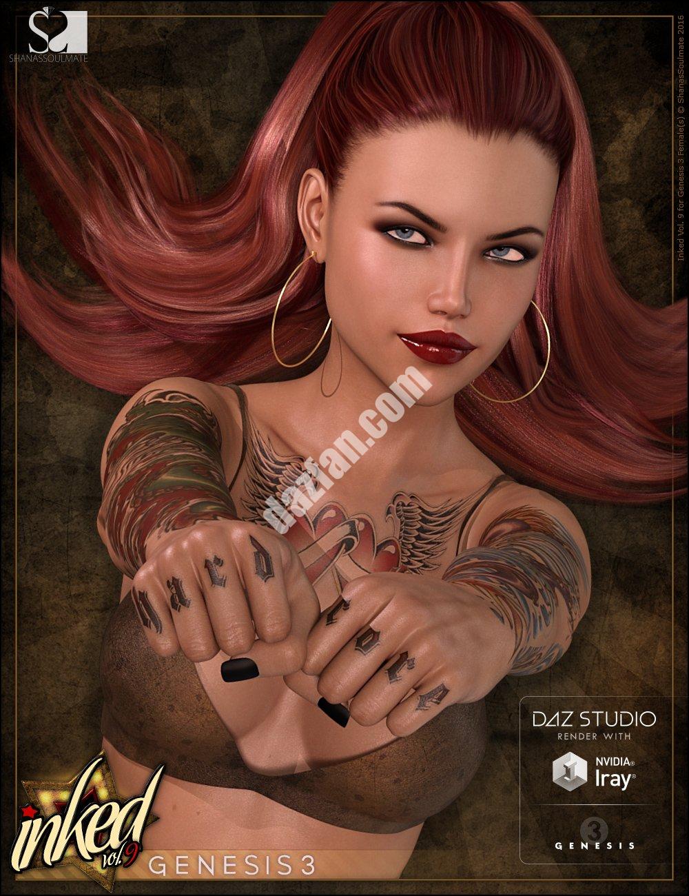 [daz角色] Inked Vol 9 for Genesis 3 Females-DAZ爱好者