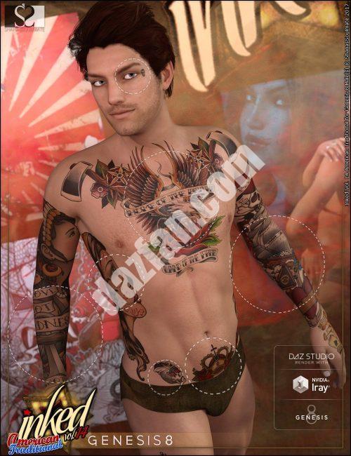 [daz服装] 油墨卷14美国传统创世纪8雄性-DAZ爱好者