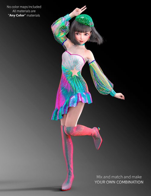 [daz服装] dForce 梦想之星套装 for Genesis 8 and 8.1 Females-DAZ爱好者