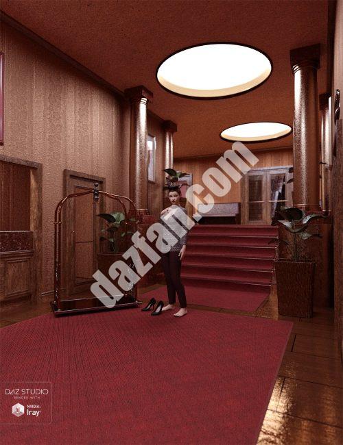 [daz场景] 装饰艺术酒店大堂-DAZ爱好者