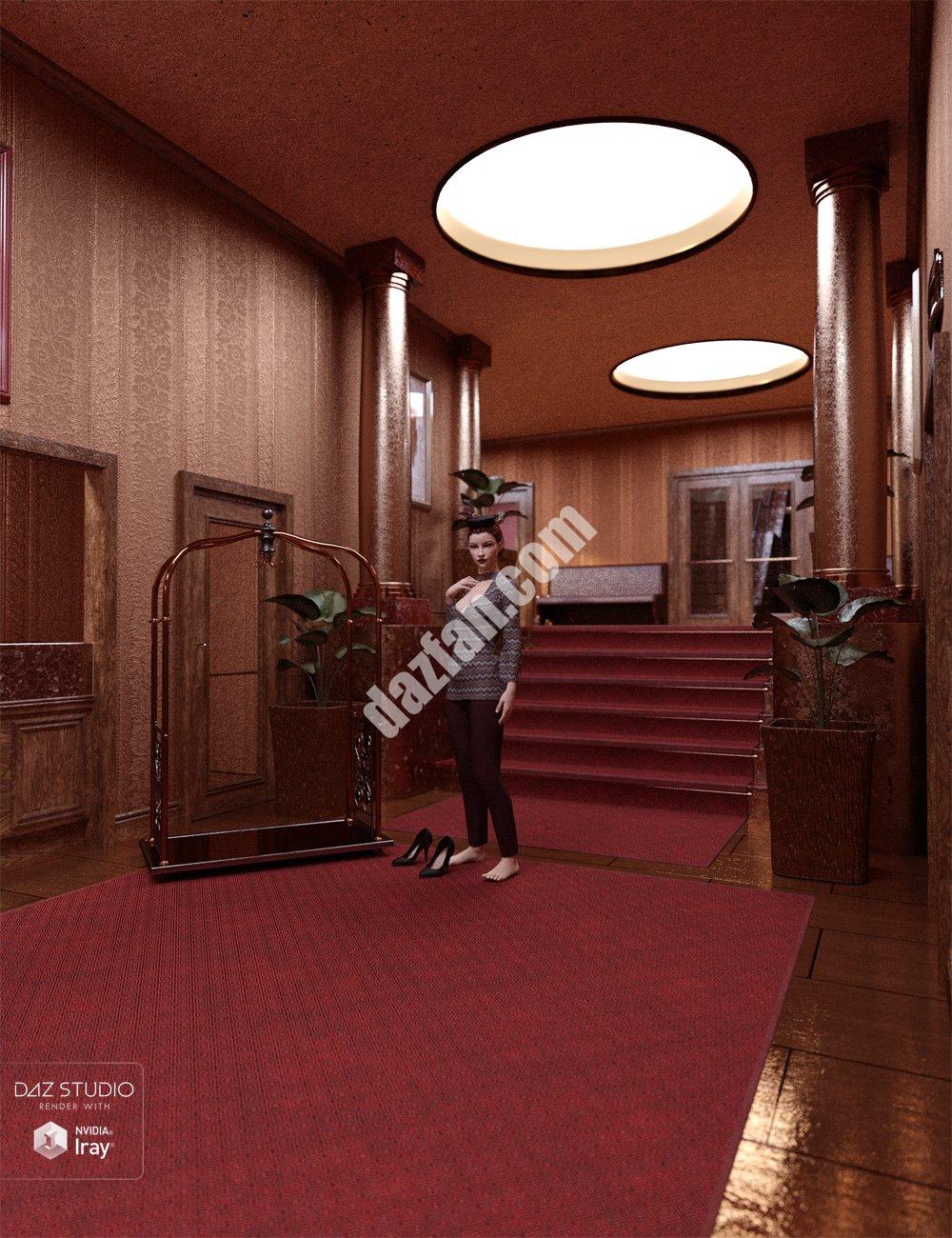[daz场景] 装饰艺术酒店大堂-DAZ爱好者