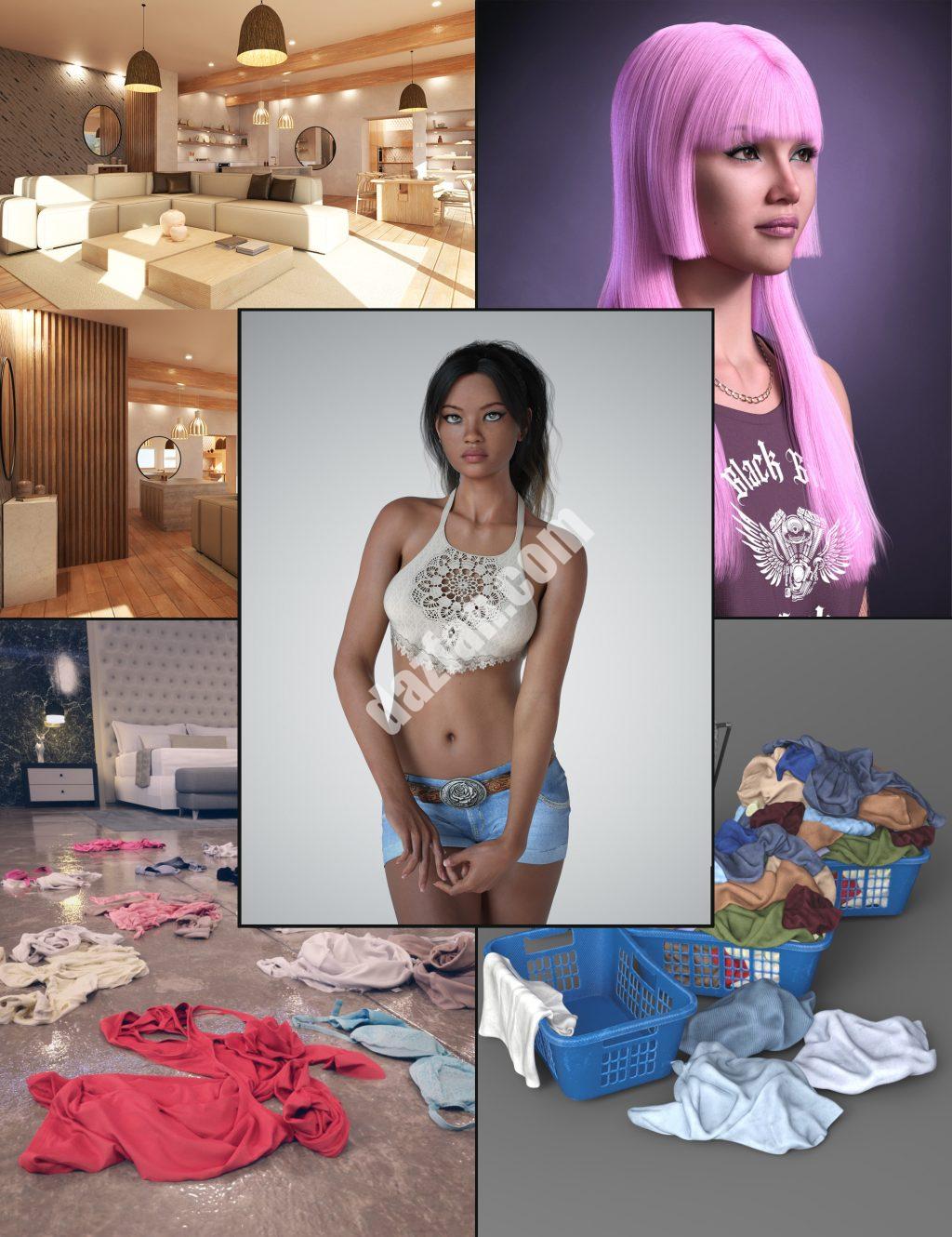 [daz合集] Luane的混乱公寓捆绑包-DAZ爱好者