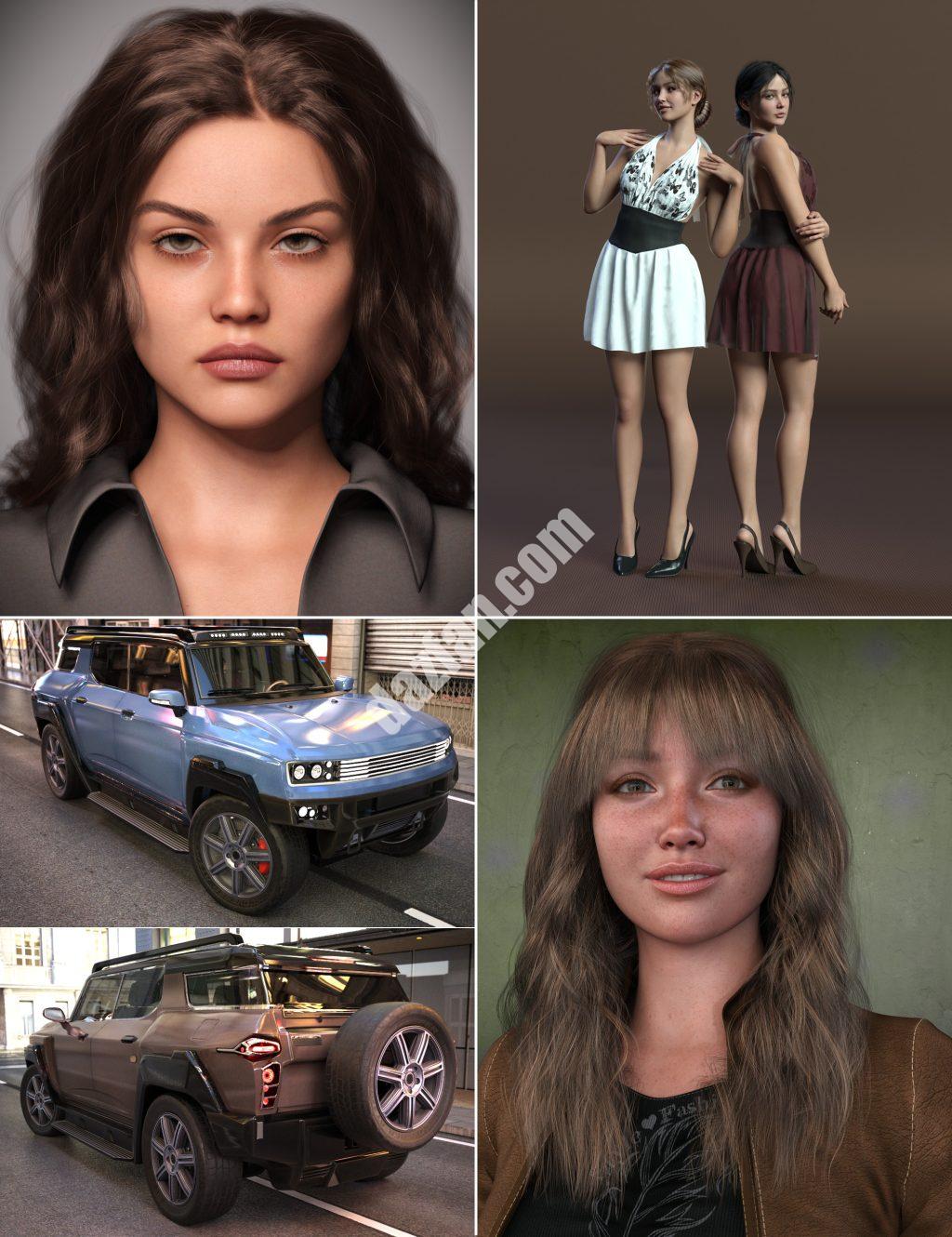 [daz合集] 创世纪9 爱莉安娜外出捆绑包-DAZ爱好者