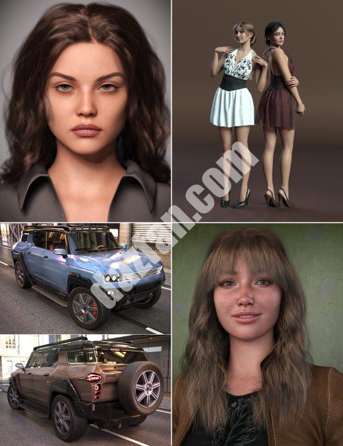 [daz合集] 创世纪9 爱莉安娜外出捆绑包-DAZ爱好者