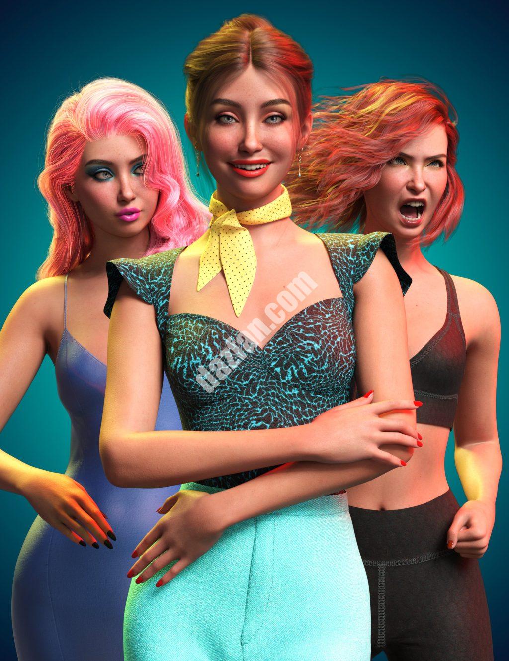 [daz合集] CX Lilou Genesis 9角色、表情和化妆包-DAZ爱好者