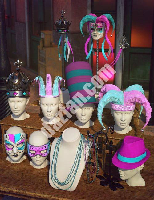 [daz服装] Genesis 8和8.1捆绑包的趣味狂欢节混搭配件-DAZ爱好者