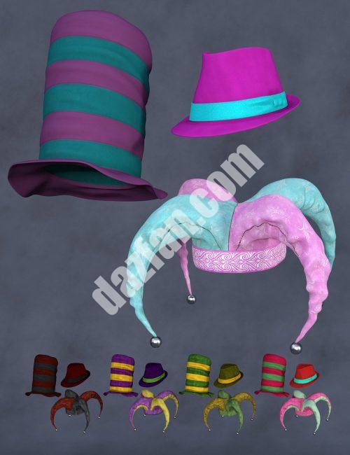 [daz服装] Genesis 8和8.1的趣味狂欢节混搭帽子-DAZ爱好者
