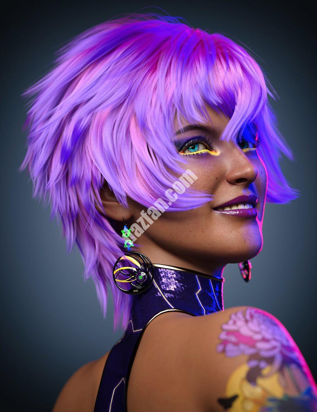 [daz发型] 拉拉头发为创世纪8和8.1女性-DAZ爱好者