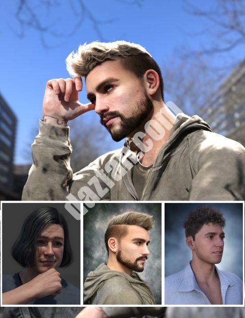 [daz合集] Genesis 9发束的男性化头发-DAZ爱好者