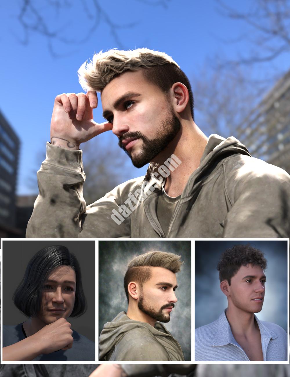 [daz合集] Genesis 9发束的男性化头发-DAZ爱好者