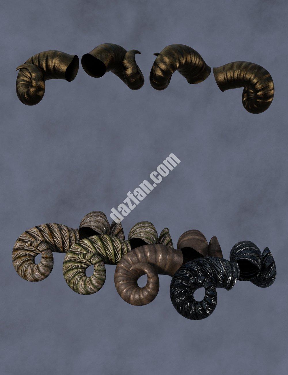 [daz服装] 创世纪8和8.1女性的Melantha Horns-DAZ爱好者