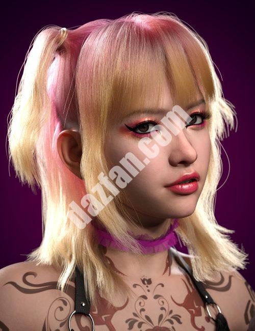 [daz服装] dForce创世纪9的双马尾头发-DAZ爱好者