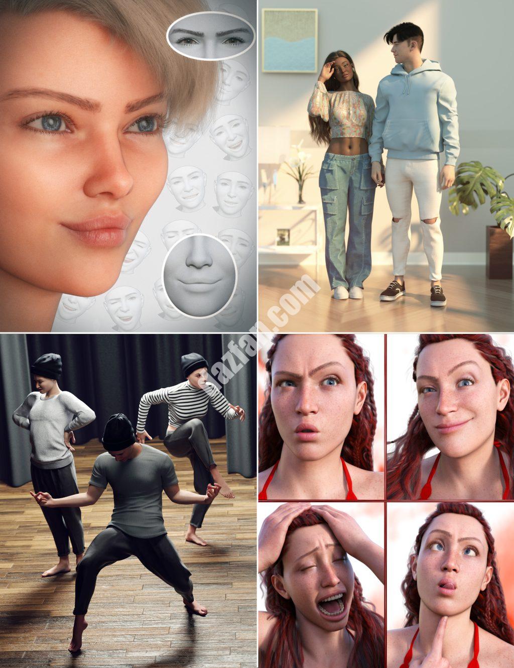 [daz合集] 基本姿势和表达式捆绑包-DAZ爱好者