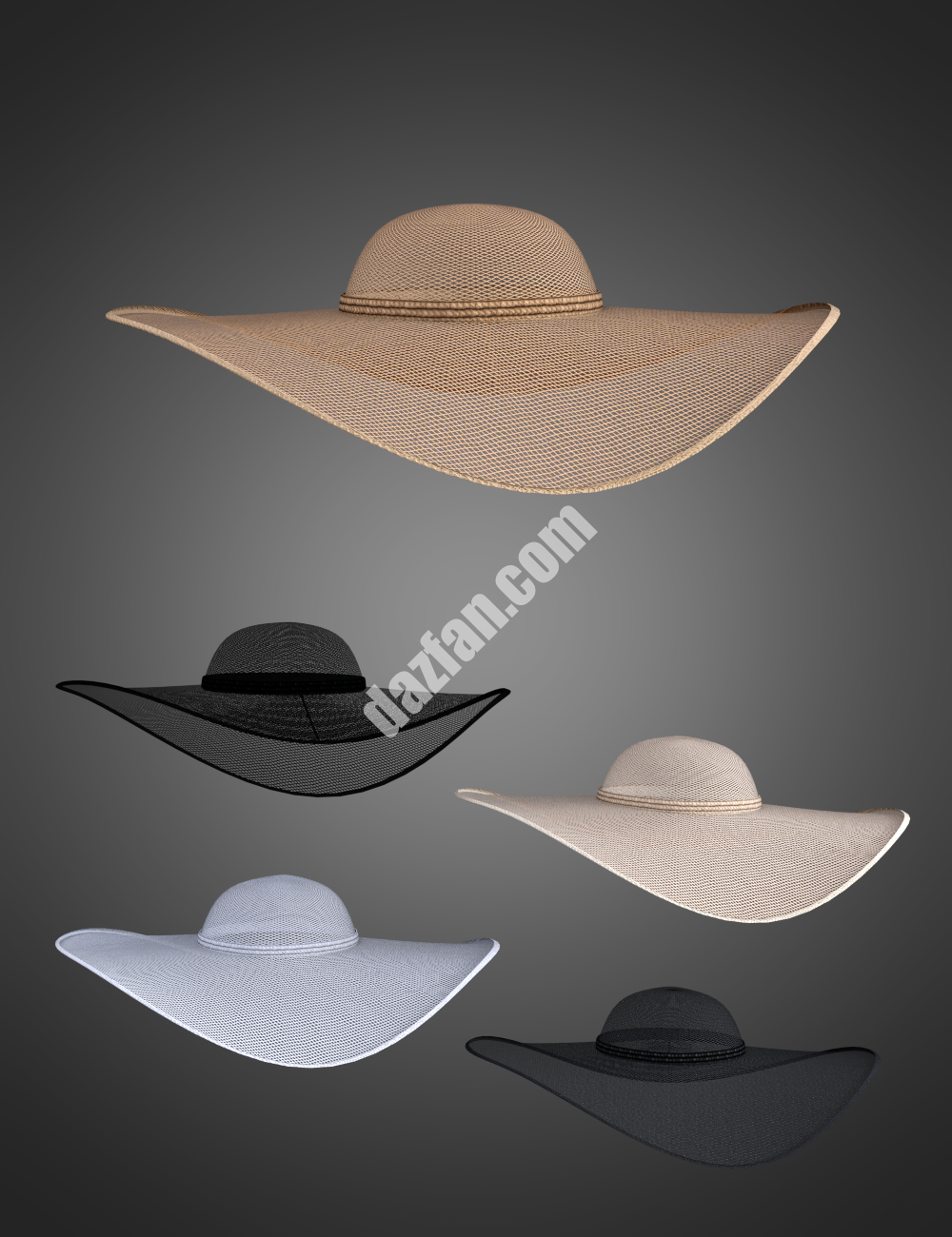 [daz服装] X Fashion Color Cross泳装套装Genesis 8和8.1女性帽-DAZ爱好者