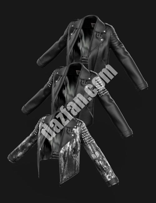 [daz服装] AJC Glamor Biker Outfit夹克，适用于Genesis 8和8.1女性-DAZ爱好者