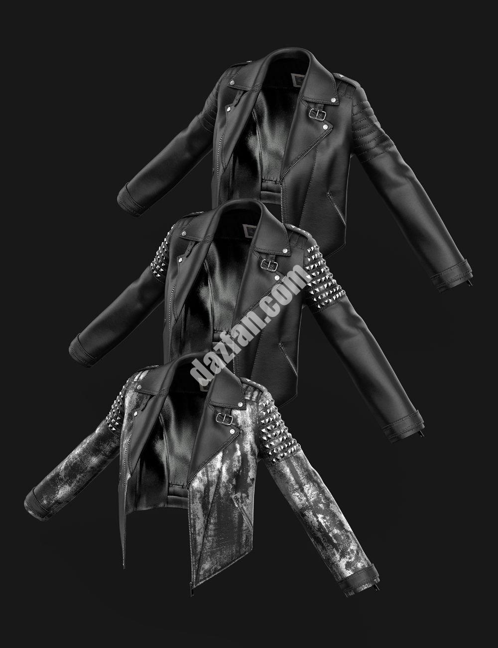 [daz服装] AJC Glamor Biker Outfit夹克，适用于Genesis 8和8.1女性-DAZ爱好者