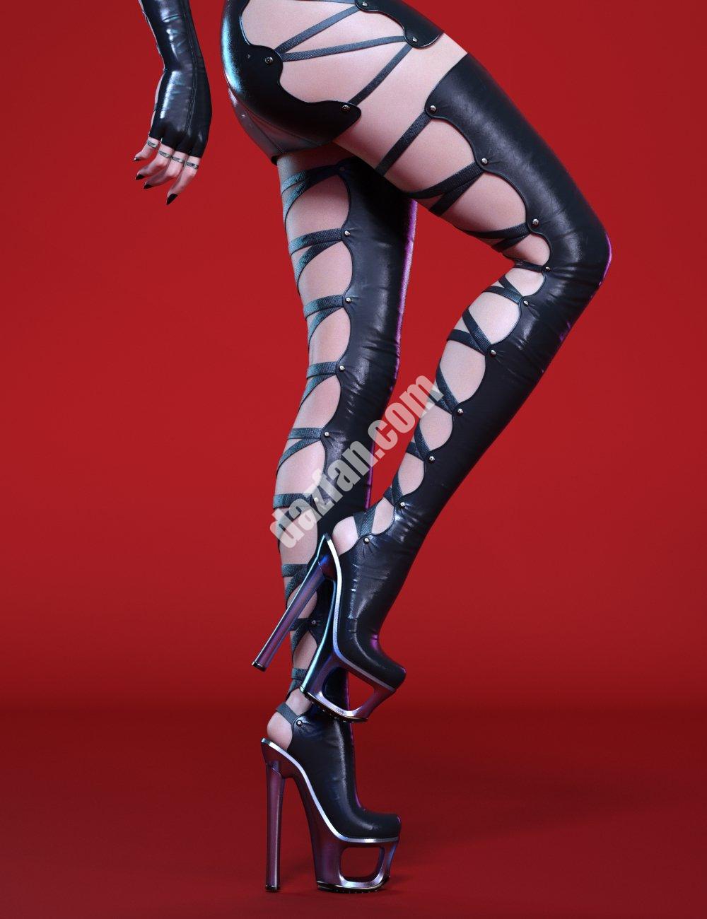 [daz服装] 创世纪8和8.1女性的刺客姐妹靴-DAZ爱好者