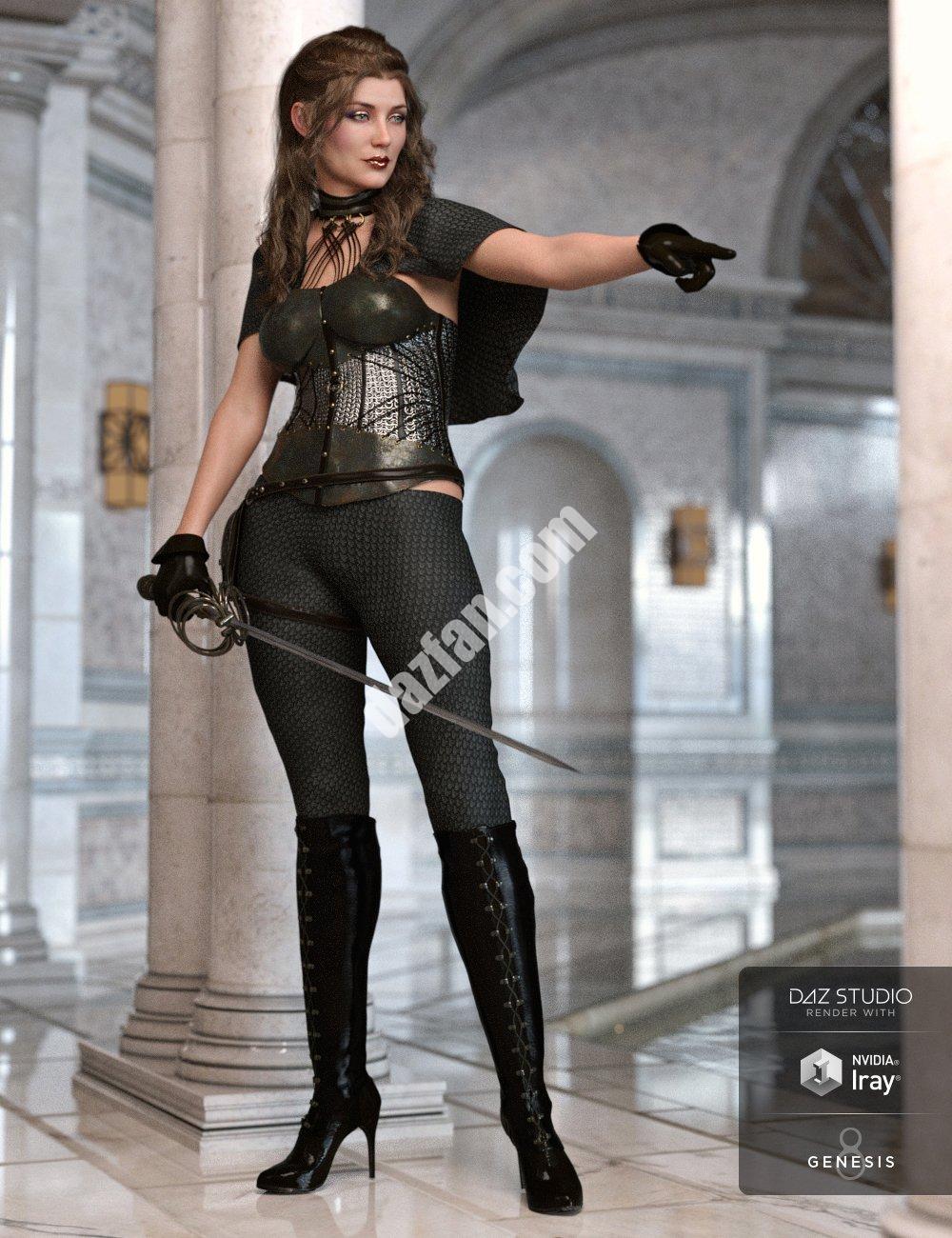 [daz服装] 创世纪8号女性黑色黎明装备（s）-DAZ爱好者