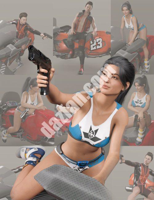 [daz姿势] BW Cyberblade创世纪9和8的特工姿势-DAZ爱好者