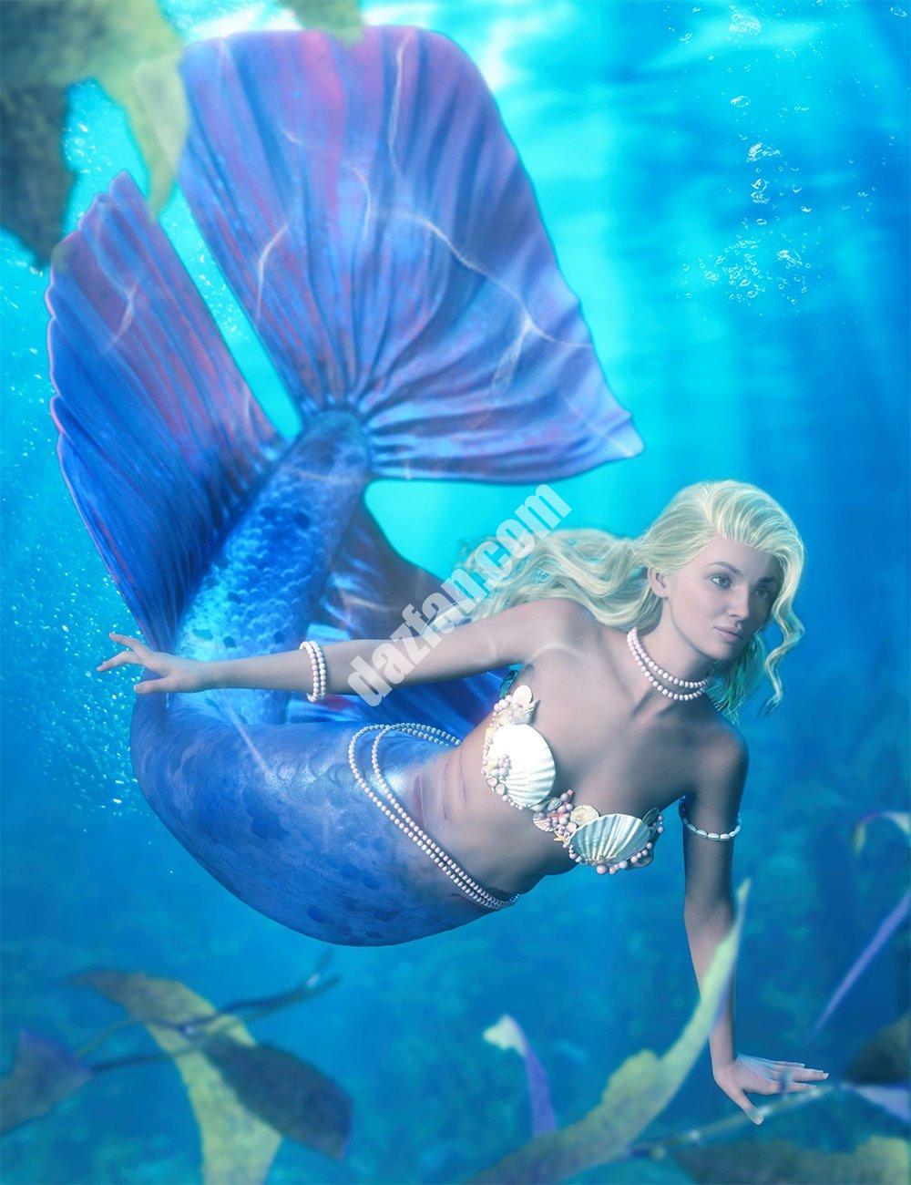 [daz服装] 《创世纪8》和《创世纪8.1》女性版BW海珠美人鱼套装-DAZ爱好者