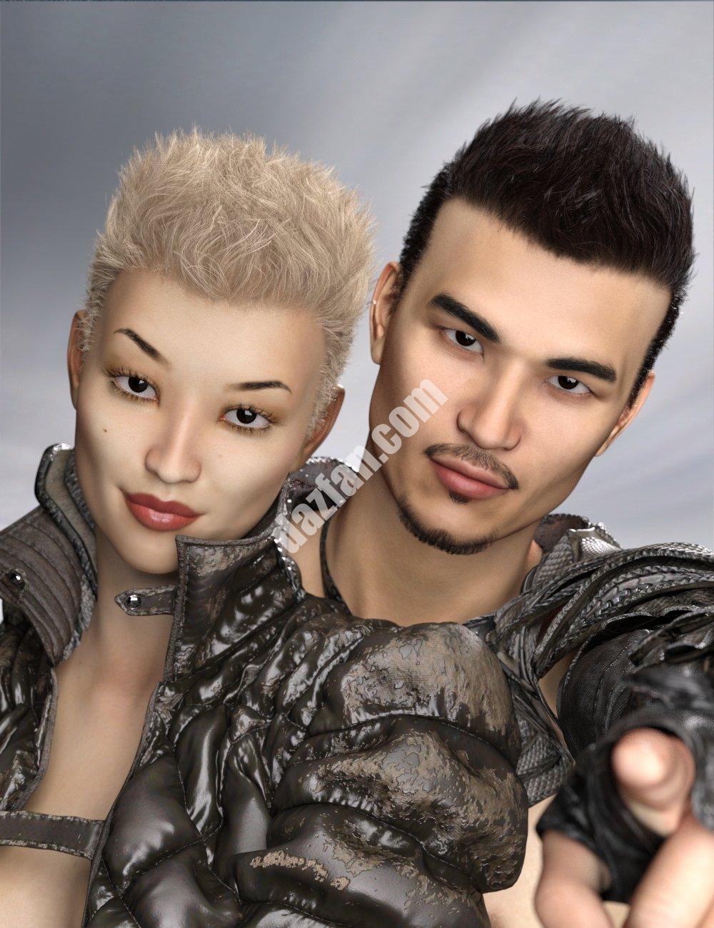 [daz发型] Genesis 3和8的休闲尖头头发-DAZ爱好者