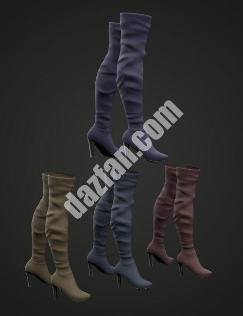 [daz服装] Genesis 8和8.1女性休闲时尚V4靴子-DAZ爱好者