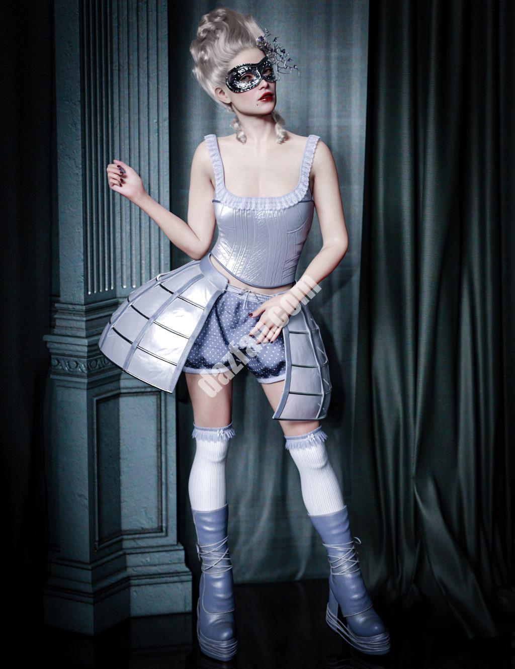 [daz服装] CB Fleur Genesis 9的dForce服装套装-DAZ爱好者