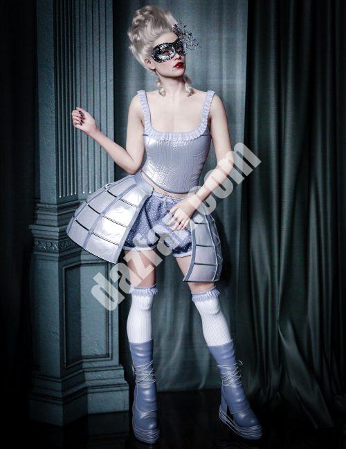 [daz服装] CB Fleur Genesis 9的dForce服装套装-DAZ爱好者