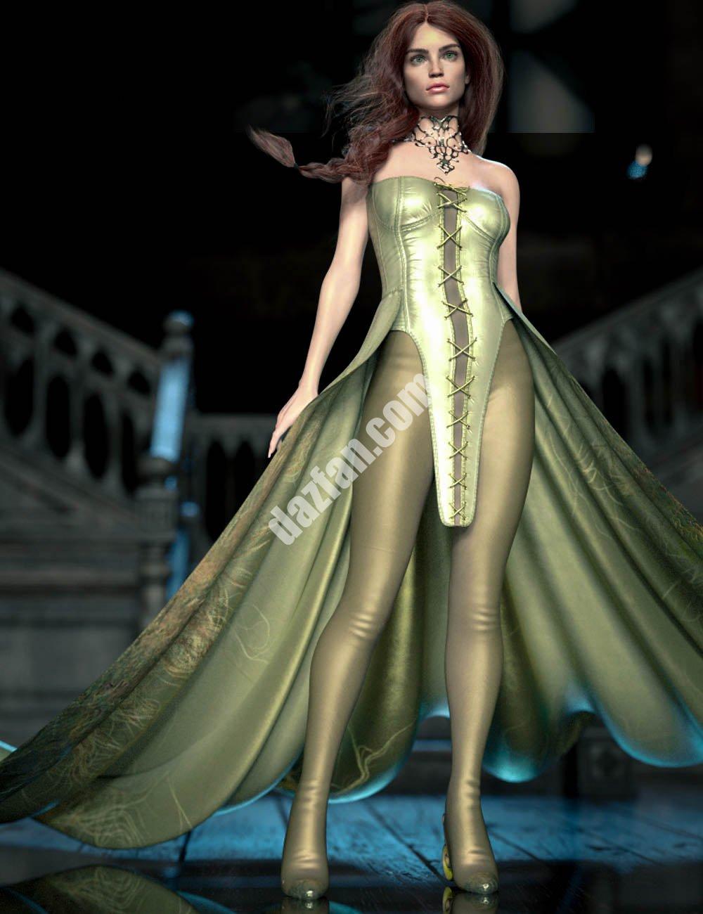 [daz服装] CB Sophia dForce Genesis 8和8.1女性服装套装-DAZ爱好者