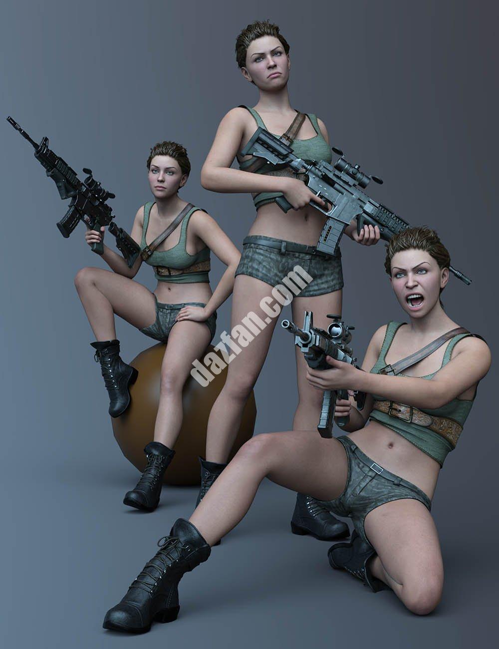 [daz姿势] CDI士兵姿势创世纪9女性-DAZ爱好者