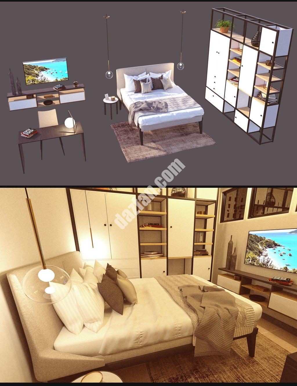 [daz场景] Cecilia House床家具-DAZ爱好者