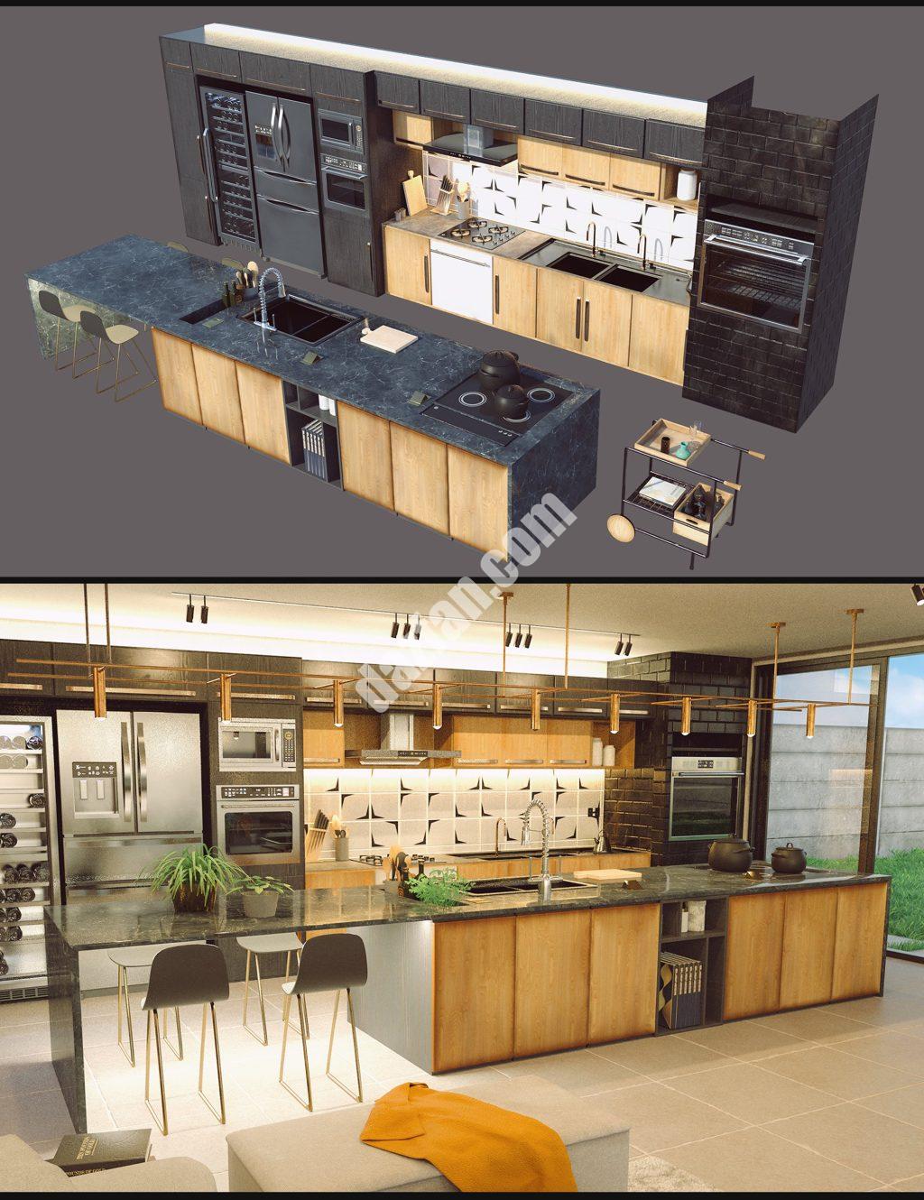 [daz场景] Cecilia House厨房道具-DAZ爱好者